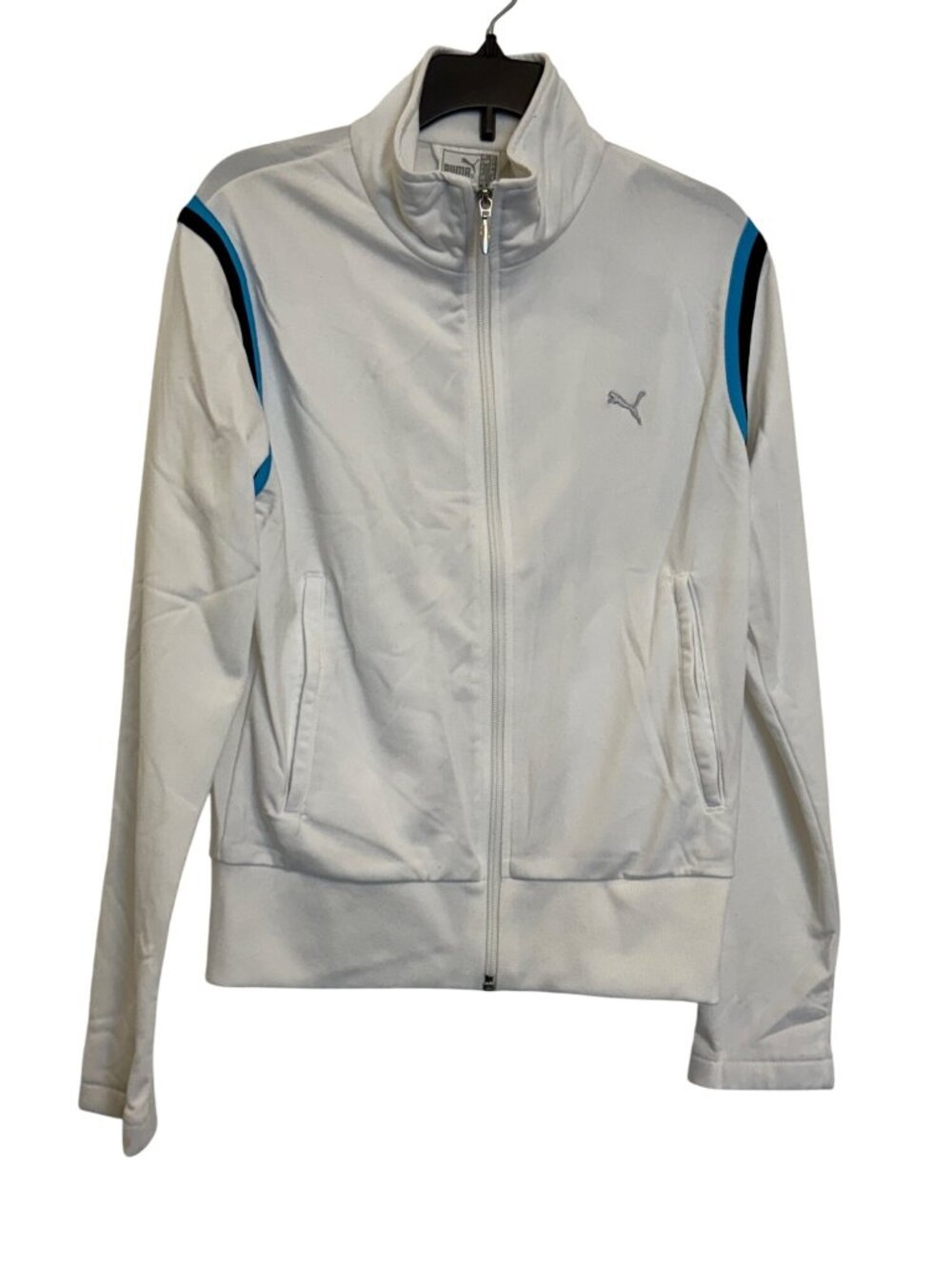 Puma Womens XS White & Blue Track Jacket